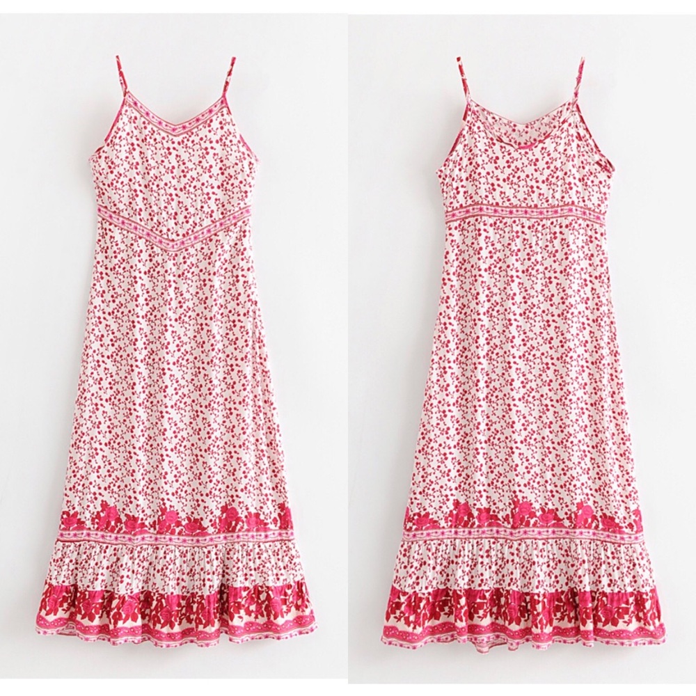 BOHEMIAN FLORAL PRINT MAXI DRESS - Picture 6 of 6